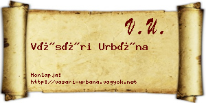 Vásári Urbána névjegykártya